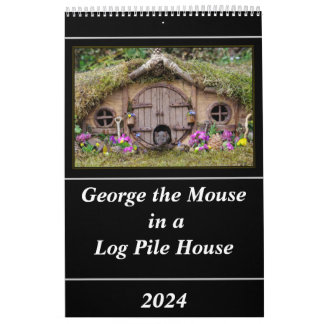 George die Maus in einem Blockstapel-Kalender Kalender