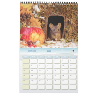 George die Maus in einem log-Haufen Haus-Kalender Kalender