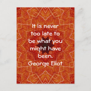 George Eliot Inspirational Motivierend Quotation Postkarte
