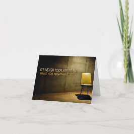 George Eliot inspirierendes Zitat "Nie zu spät" Dankeskarte