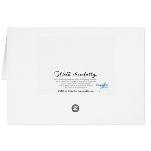 George Fox Quote Card zu Fuß (Rückseite Horizontal)