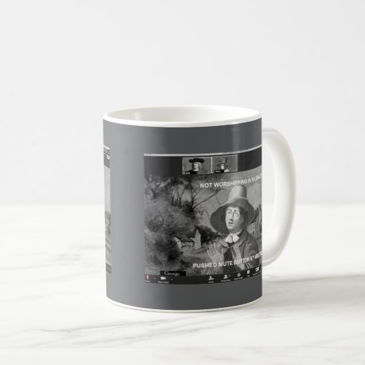 George Fox Zooming Coffee Tasse (VorderseiteRechts)