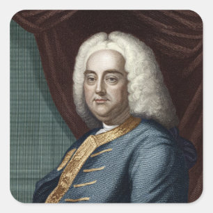 George Frederic Händel, eingraviert von Thomson Quadratischer Aufkleber