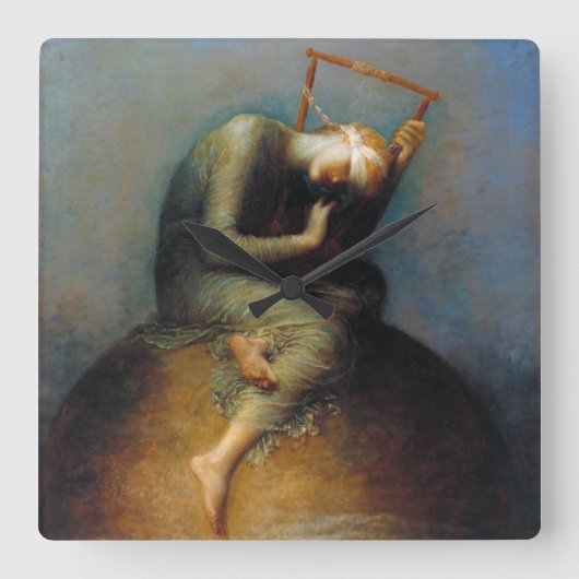 George Frederic Watts: Hope Quadratische Wanduhr (Vorderseite)