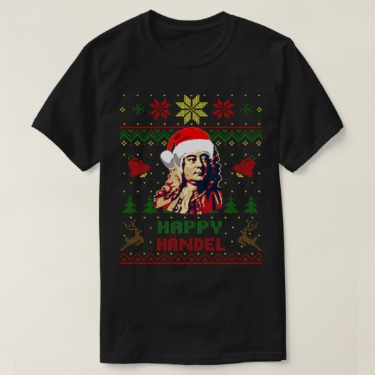 George Frideric Handel Funny Christmas 1 T-Shirt (Design vorne)