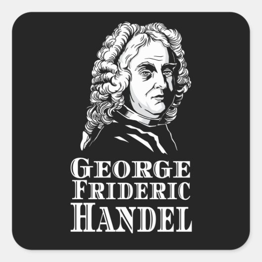 George Frideric Handel Portrait Quadratischer Aufkleber (Vorderseite)