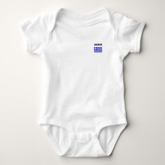 George griechischer Name mit griechischer Flagge Baby Strampler (Vorderseite)