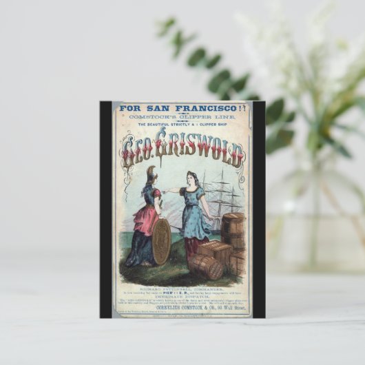 George Griswold Clipper Segelschiff 1863 Postkarte (Stehend Vorderseite)