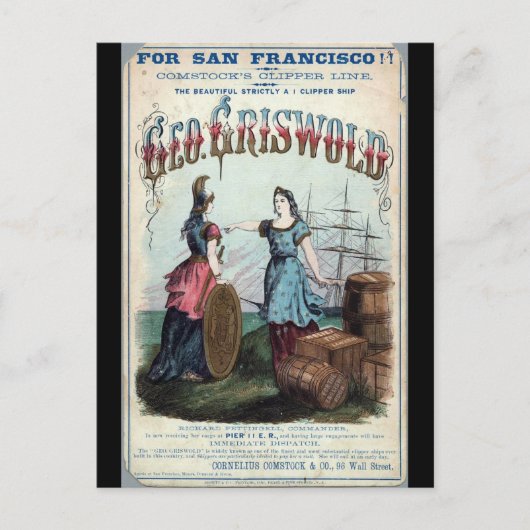 George Griswold Clipper Segelschiff 1863 Postkarte (Vorderseite)