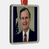 George H. W. Bush 41. Präsident Silbernes Ornament (Rechts)