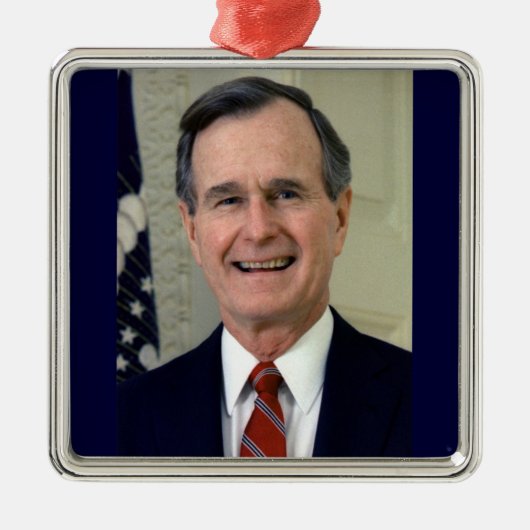 George H. W. Bush 41. Präsident Silbernes Ornament (Vorne)
