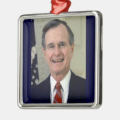George H. W. Bush 41. Präsident Silbernes Ornament (Links)