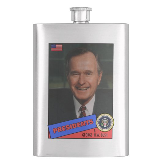George H.W. Bush Baseball Card Flachmann (Vorderseite)