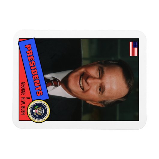 George H.W. Bush Baseball Card Magnet (Horizontal)