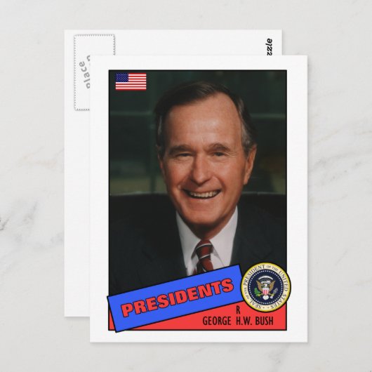 George H.W. Bush Baseball Card Postkarte (Vorne/Hinten)