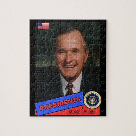 George H.W. Bush Baseball Card Puzzle (Vertikal)