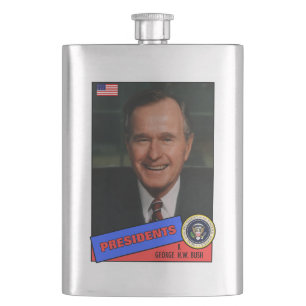 George H.W. Bush Baseballkarte Flachmann
