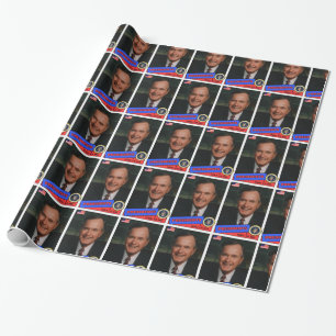 George H.W. Bush Baseballkarte Geschenkpapier