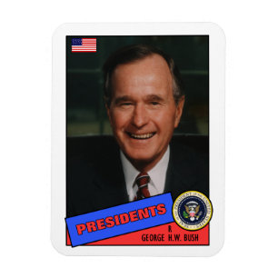 George H.W. Bush-Baseballkarte Magnet