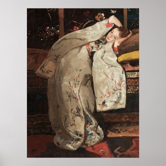 George Hendrik Breitner Girl - ein weißes Kimono Poster (Vorne)