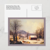 George Henry Durrie Red School House Winter Postkarte (Vorne/Hinten)