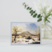 George Henry Durrie Rustic Country Christmas Farm Postkarte (Stehend Vorderseite)