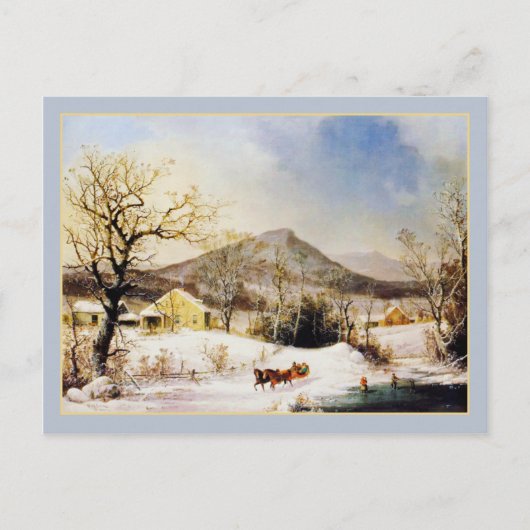 George Henry Durrie Rustic Country Christmas Farm Postkarte (Vorderseite)