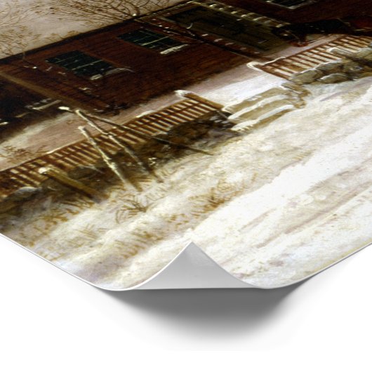 George Henry Durrie Winterszene in New Haven Poster (Ecke)