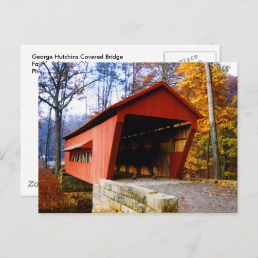 George Hutchins Covered Bridge Postcard Postkarte (Vorne/Hinten)