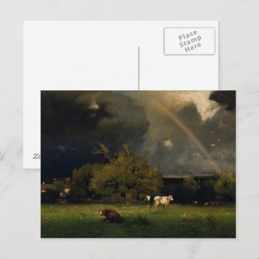 George Inness - Der Regenbogen Postkarte (Vorne/Hinten)