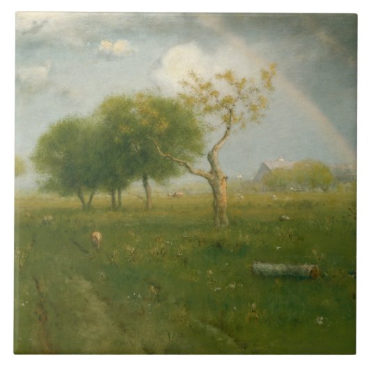 George Inness - Nach einer Sommerdusche Fliese (Vorderseite)