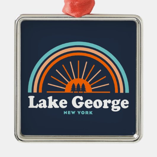 George Lake, New York Rainbow Ornament Aus Metall (Vorne)