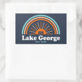 George Lake, New York Rainbow Rechteckiger Aufkleber (Tasche)