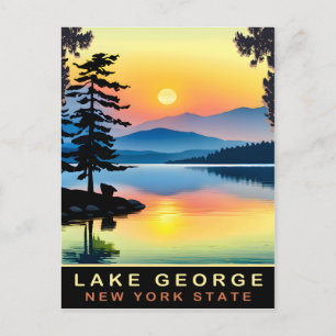 George Lake, New York Staat, Travel Postkarte