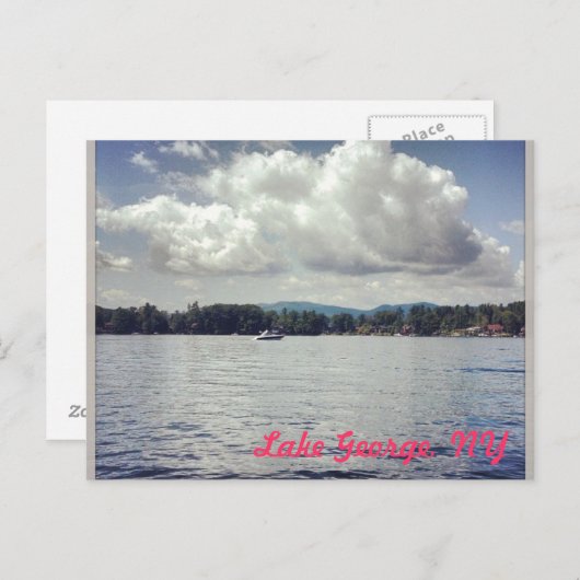 George Lake, NY Postkarte (Vorne/Hinten)