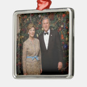 George & Laura Bush Weihnachten Weiße Haus Ornament Aus Metall (Links)
