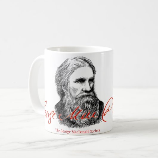 George MacDonald Porträt-Unterschrift Tasse (Vorderseite Links)
