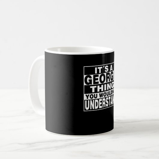 GEORGE Nachname Personalisiertes Geschenk Kaffeetasse (Vorderseite Links)