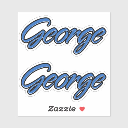 George Name blue Aufkleber Sticker Stickerset (Blatt)