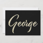 George Name white gold Handwriting Karte (Vorderseite)
