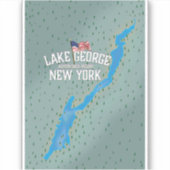 George New York Map Aufkleber (Vorderseite)