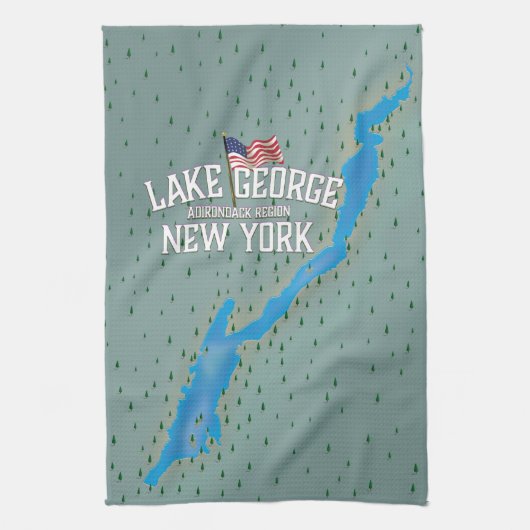 George New York Map Geschirrtuch (Vertikal)