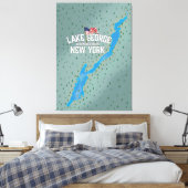 George New York Map Leinwanddruck (Insitu (Schlafzimmer))