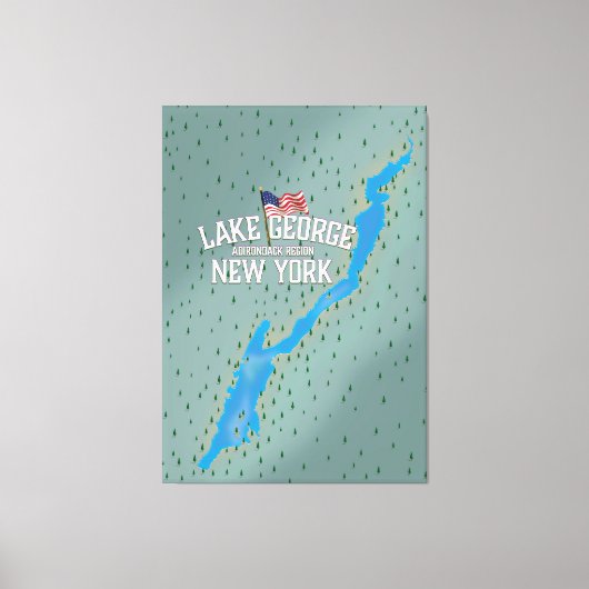 George New York Map Leinwanddruck (Vorderseite)
