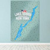 George New York Map Leinwanddruck (Insitu (Holzboden))