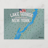 George New York Map Postkarte (Rückseite)