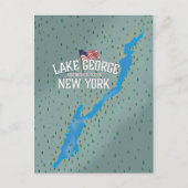 George New York Map Postkarte (Vorderseite)