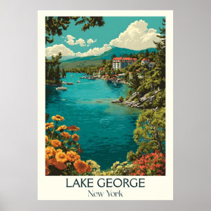 George New York Vintag Adirondsee New York Poster