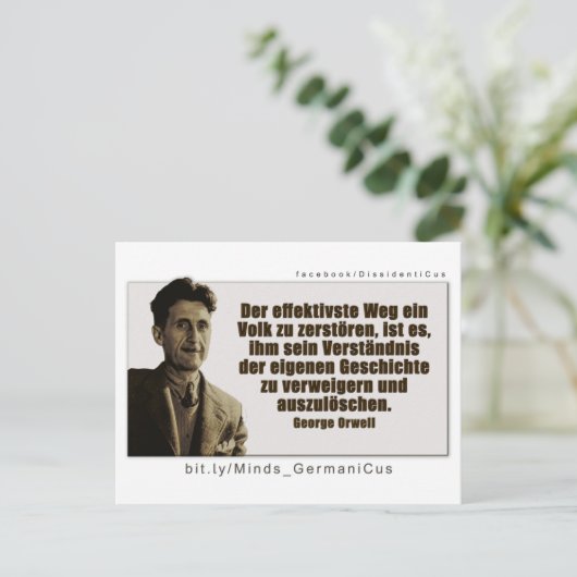 George Orwell: Geschichte Postkarte (Stehend Vorderseite)