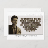 George Orwell: Geschichte Postkarte (Vorne/Hinten)